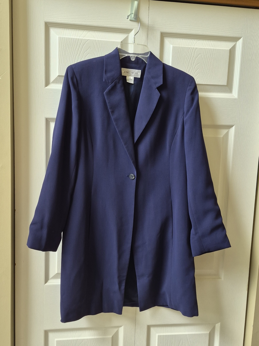 Jones Wear Navy Single-Button Long Blazer & Pants
